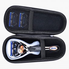 Hard EVA Razor Travel Case for Men's Razor Gillette Mach 3 Fusion ProGlide - Mesh Pocket for 2 Razor Blades   Light